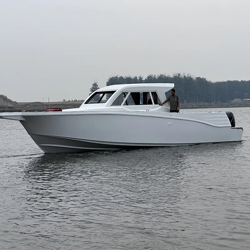 12.8M Fiberglas sport baliq ovlash qayiqchasi