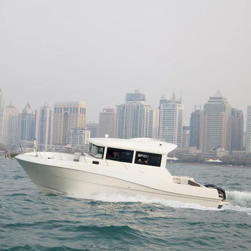9.8M Fiberglas Offshor baliq ovi qayiqi